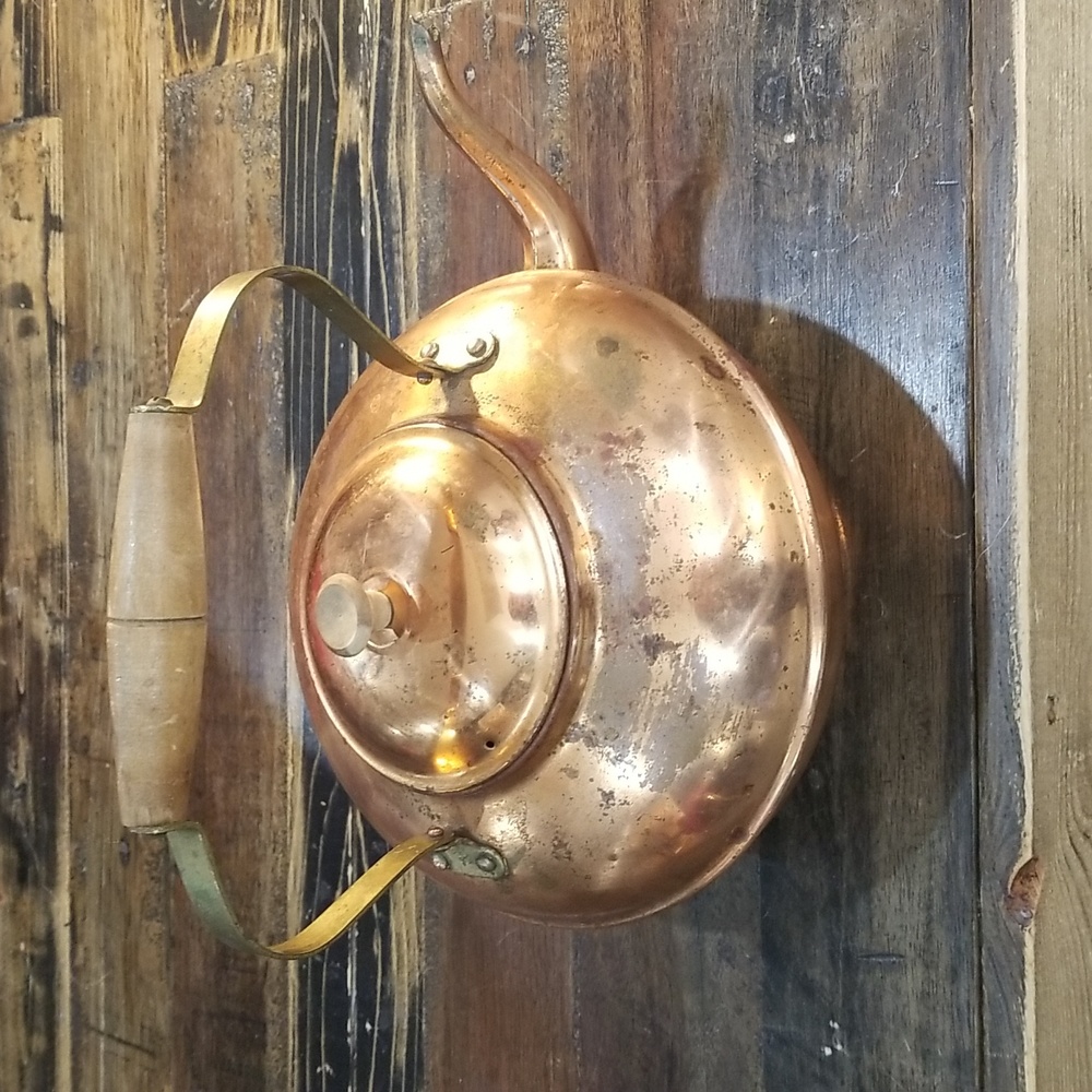 Vintage copper tea pot